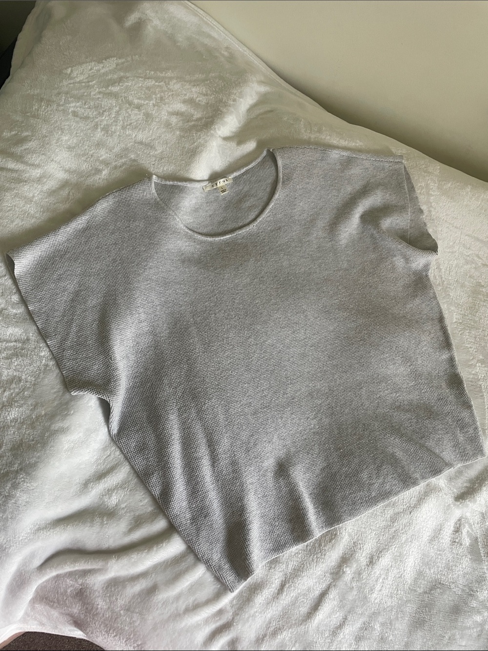 Cyrus Light Gray Knit Boxy Top